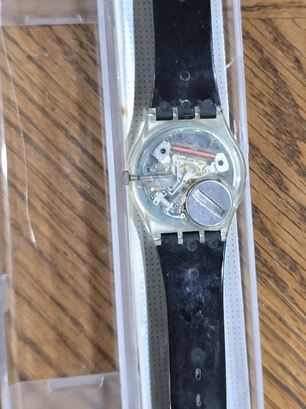 Swatch GK703 Unisex Gutenberg Vintage Black Stripe Watch